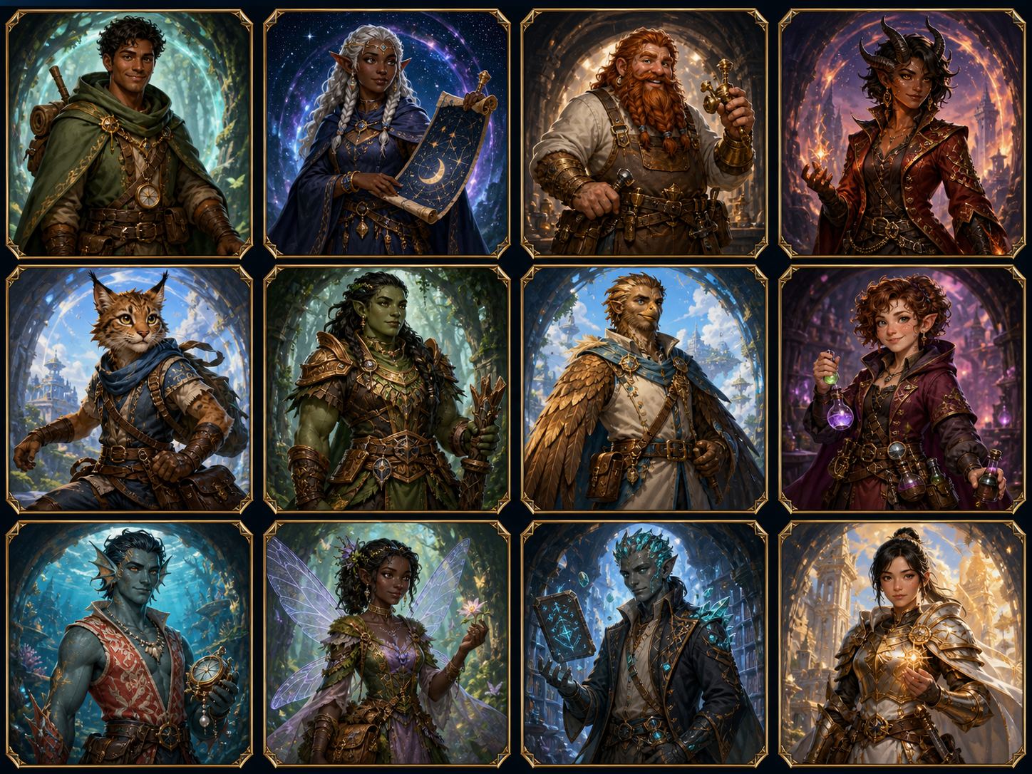 Twelve possible fantasy guide forms